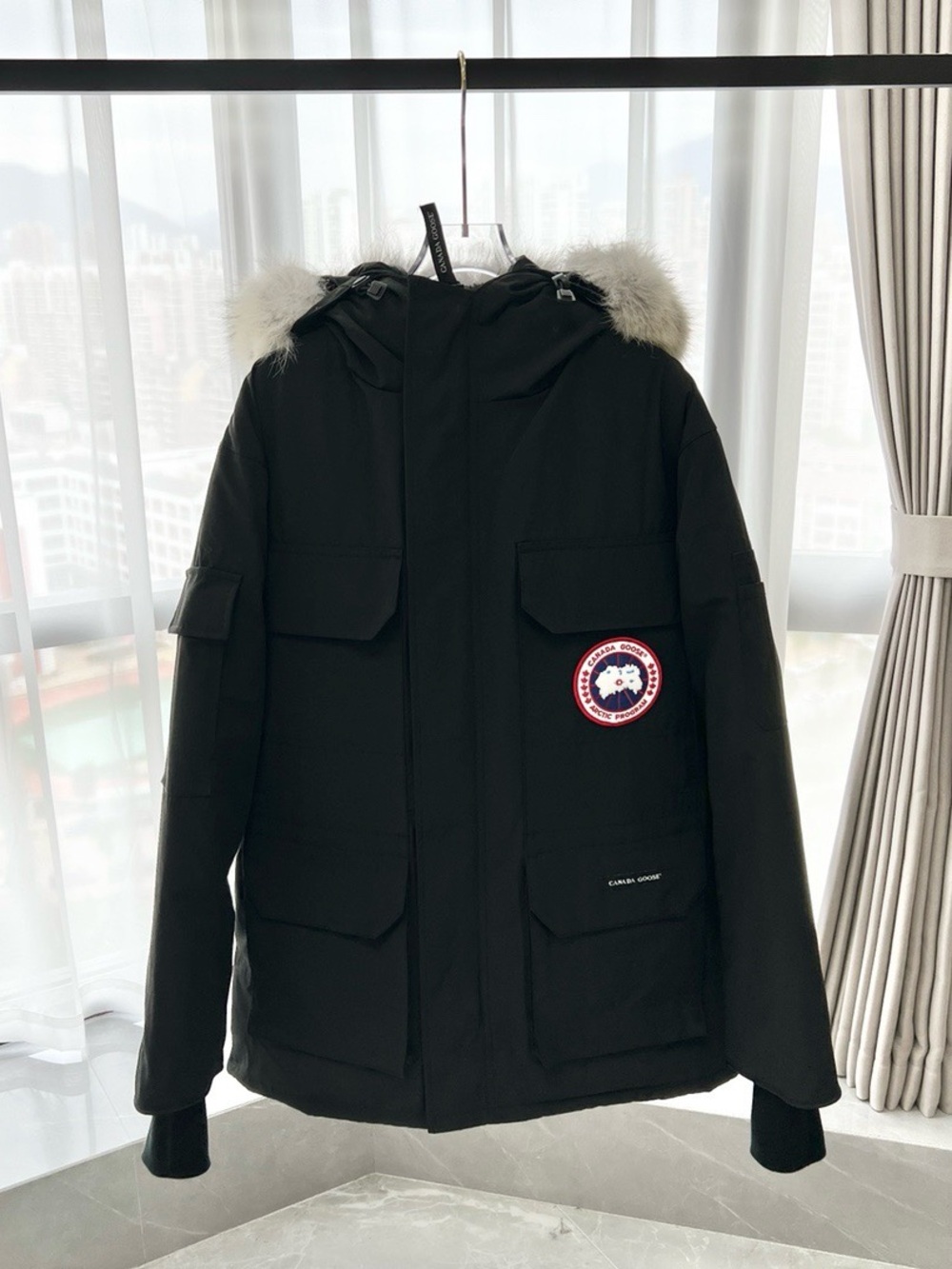 Canada Goose Black Down Parka with Fur-Trim Hood